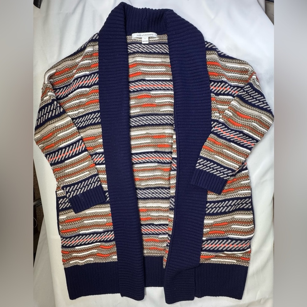 Diane von Furstenberg Open Front Cardigan Sweater - Large
